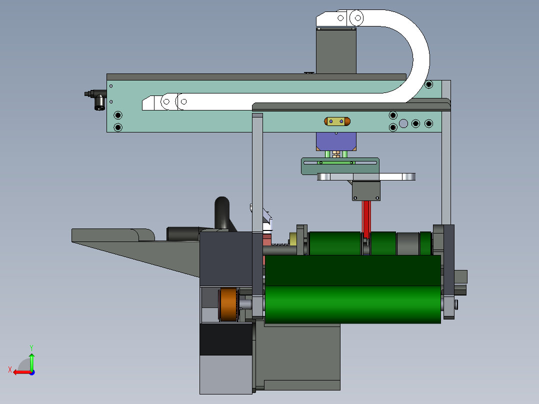 间距可调上料机构后视图