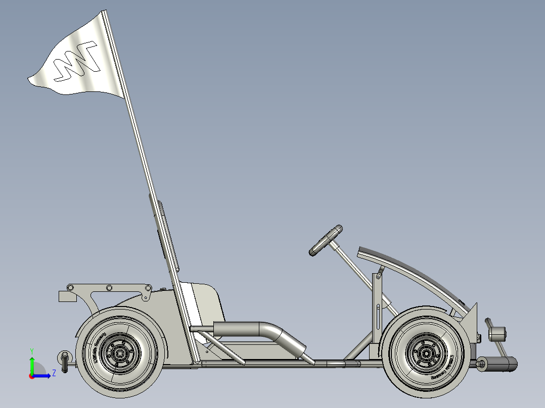 基于纯电动模式的漂移卡丁车左视图