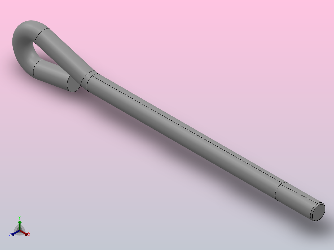 地脚螺栓A型_AM24×500正等轴测图