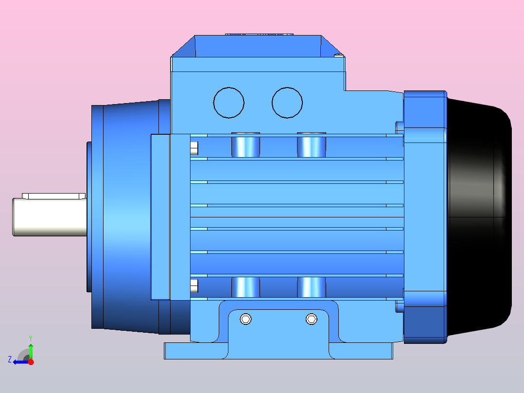 IM B3 H80-180(YE2、YE3)通用电机[YE2-90L-4-B3] (2)右视图