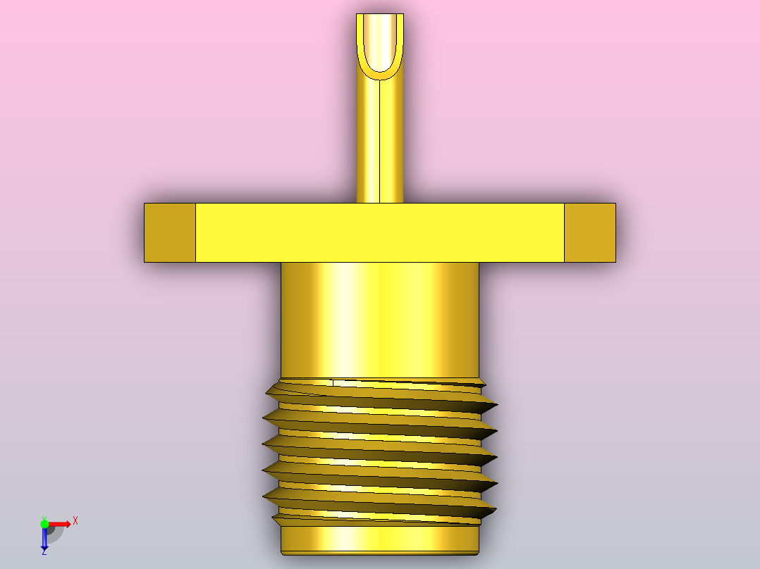 SMA 4孔法兰18 GHz连接器俯视图