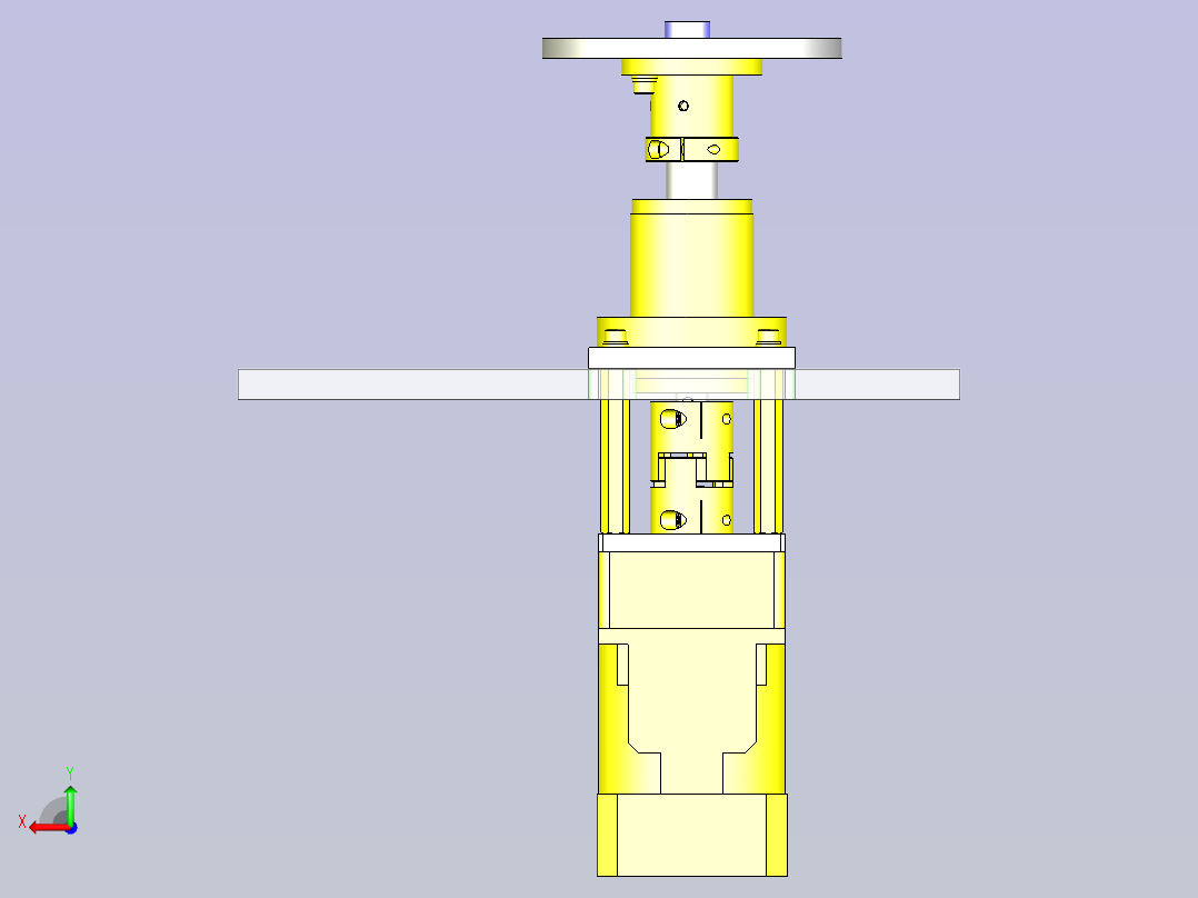 一款工件排出转台3D模型后视图