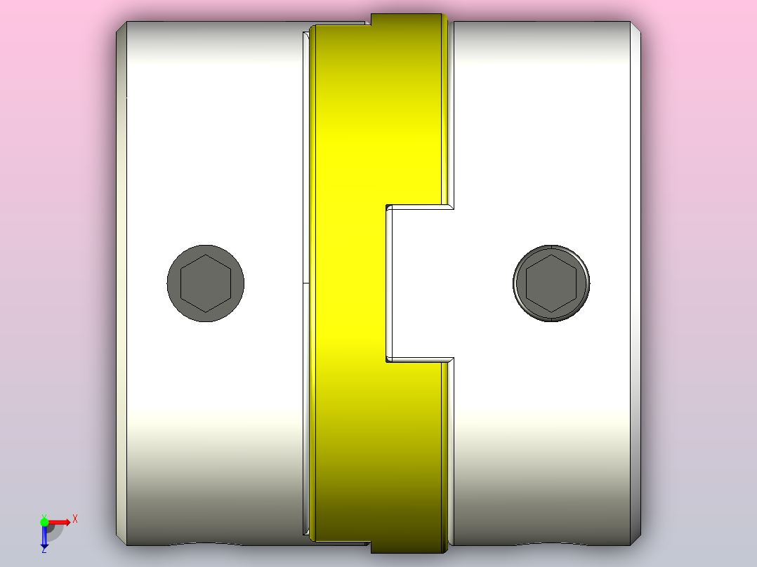 LZQG-不锈钢十字滑块顶丝联轴器[LZQG-34×34-6K×6]俯视图
