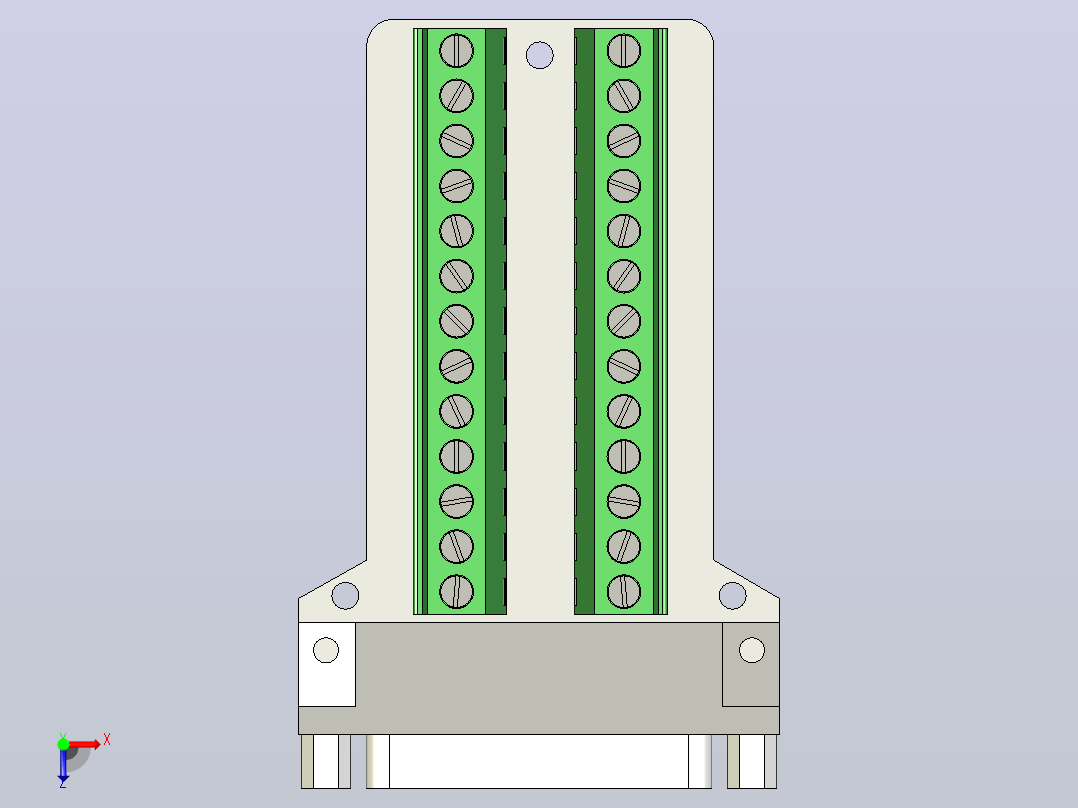Swellder连接器Db25 D-sub母插头25针端口2排端子分线PCB板俯视图