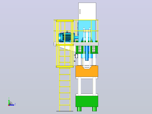 一款机床600T油压机三维模型左视缩略图