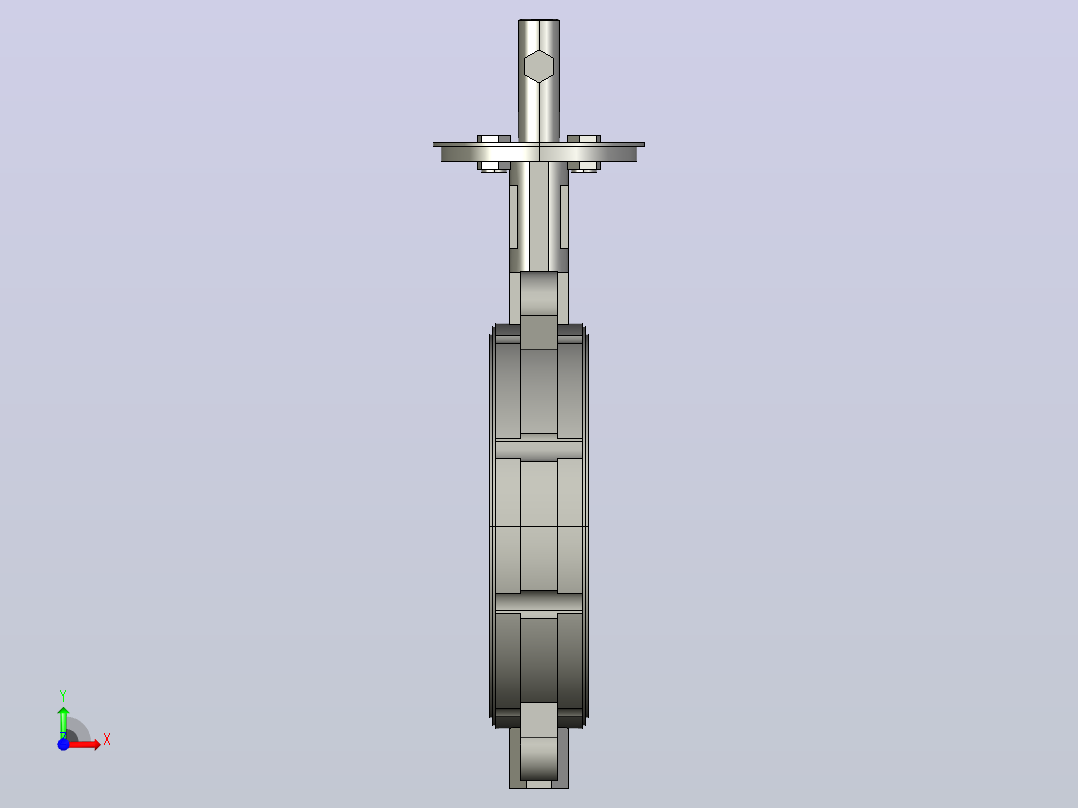 D71X手柄对夹中线蝶阀[D71X(DN200)]前视图
