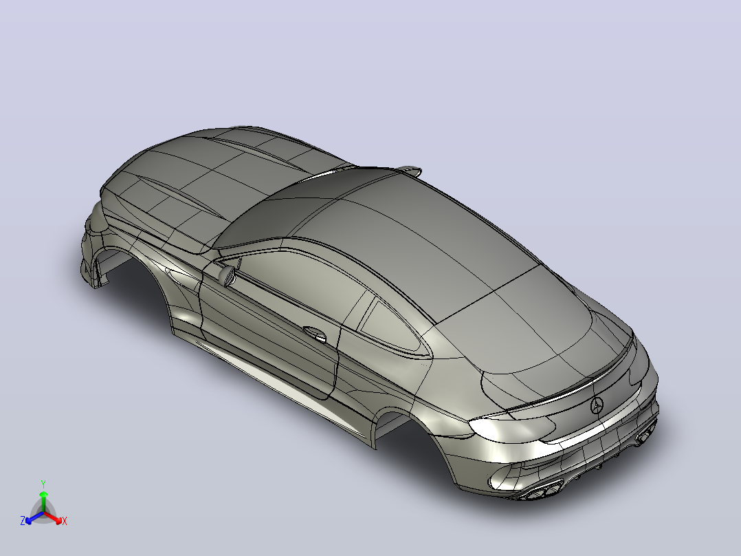 奔驰 c63 SolidWorks stp主视图