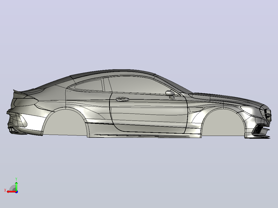 奔驰 c63 SolidWorks stp后视图