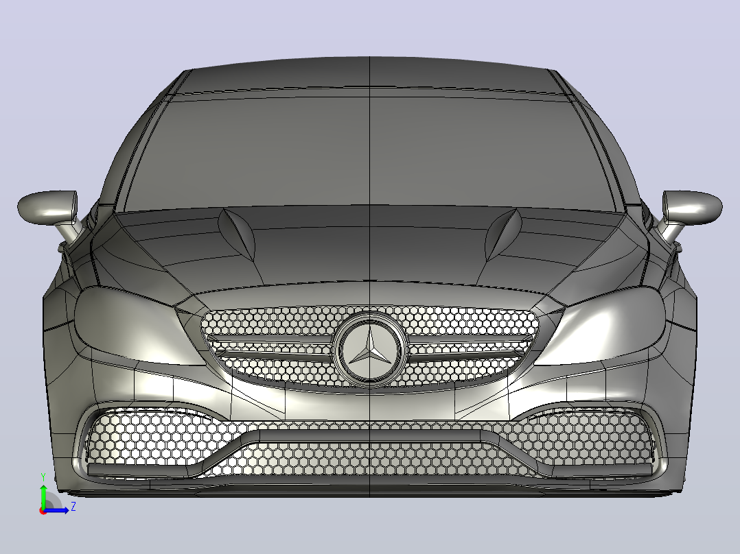 奔驰 c63 SolidWorks stp左视图