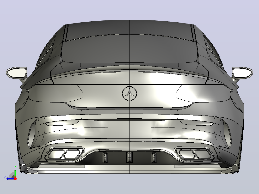 奔驰 c63 SolidWorks stp右视图