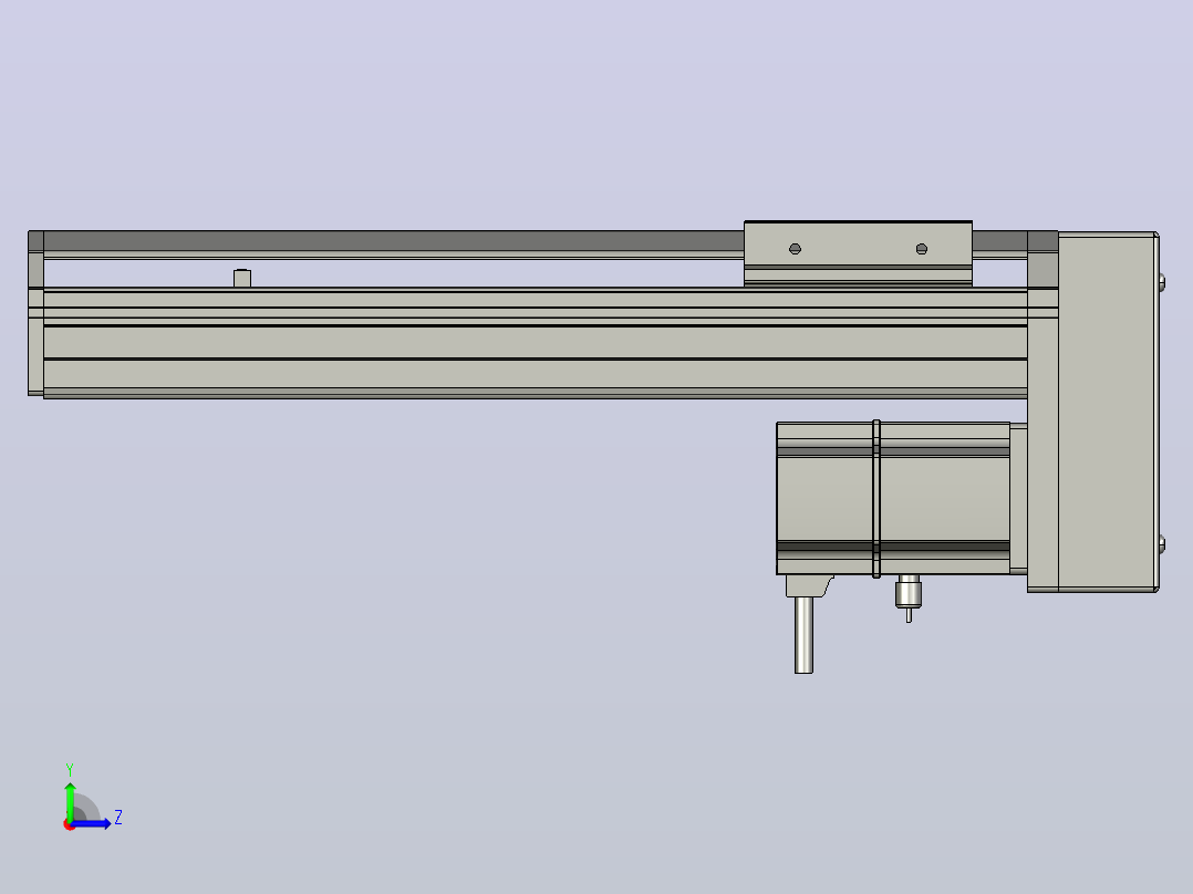 SYS12-200-BM-200W滚珠花健、支撑座、滚珠丝杠、交叉导轨、直线模组.STEP左视图