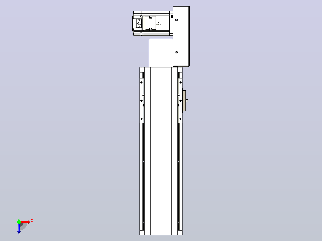 皮带直线轴半封闭可选导轨TPA-HNB-105D-90-L200-ML-Y-P20-N3俯视图