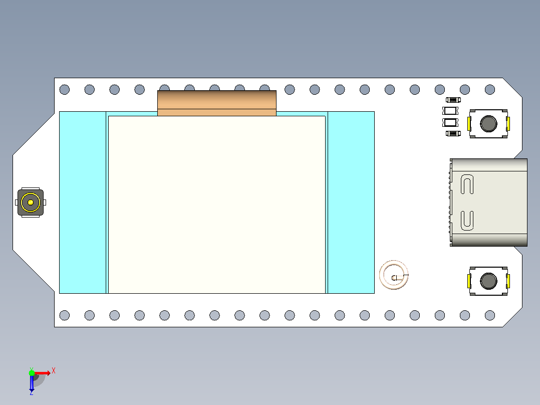 Heltec V3 (ESP32 LoRa)简化模块俯视图