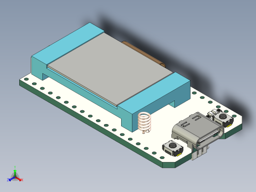 Heltec V3 (ESP32 LoRa)简化模块正等轴测缩略图
