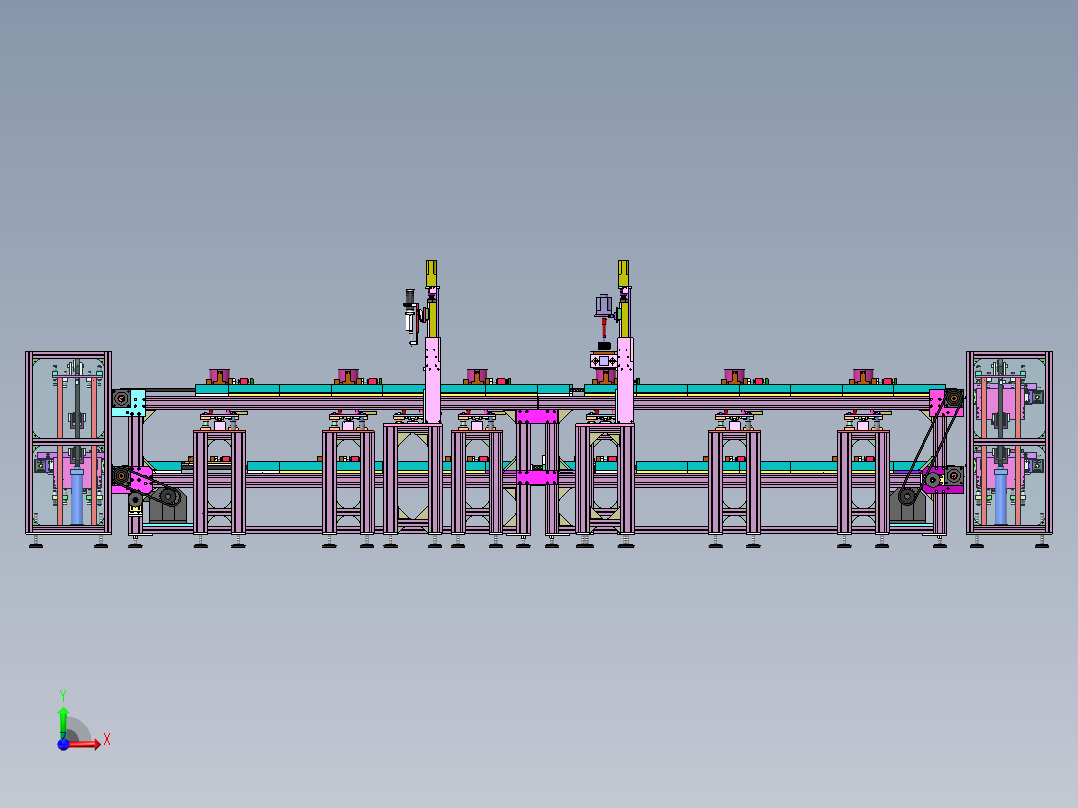 工装流水板组装点胶循环作业非标自动化设备前视图
