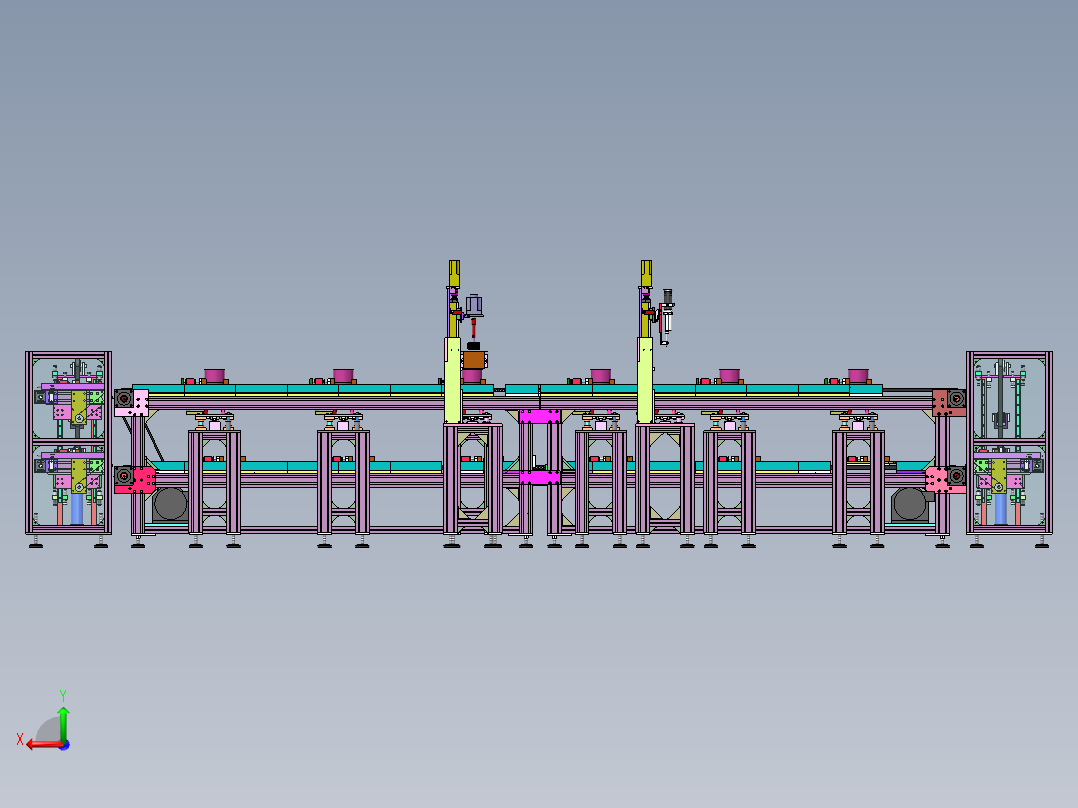 工装流水板组装点胶循环作业非标自动化设备后视图