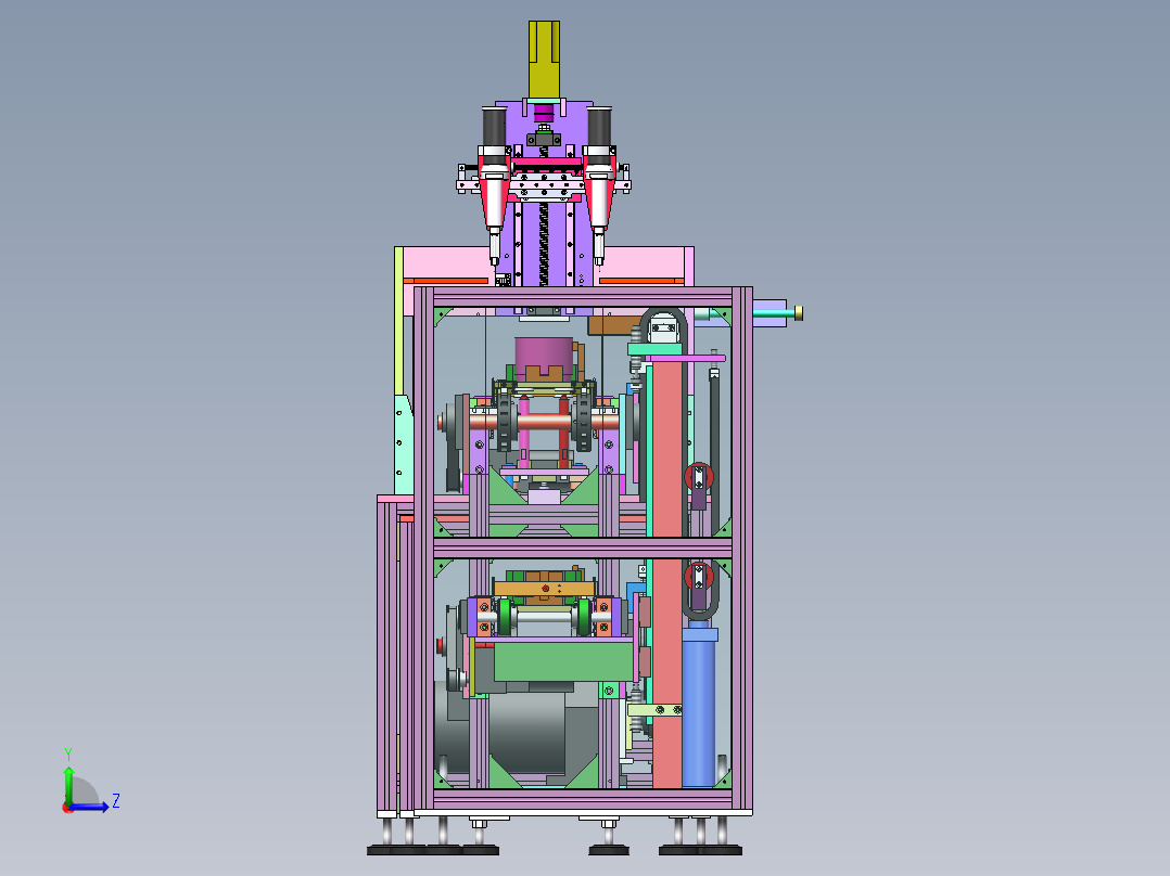 工装流水板组装点胶循环作业非标自动化设备左视图