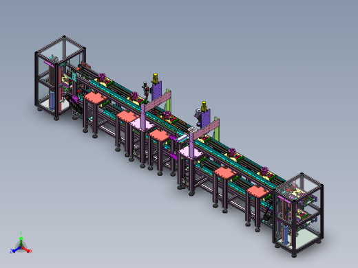 工装流水板组装点胶循环作业非标自动化设备正等轴测缩略图