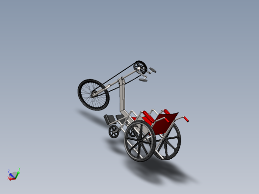 手摇自行车轮椅模型sw2020可编辑