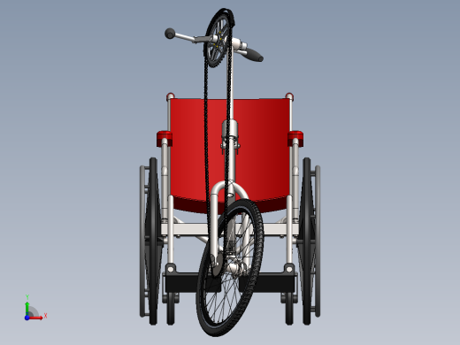 手摇自行车轮椅模型sw2020可编辑前视缩略图