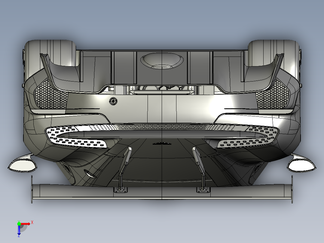 Aston Martin VULCAN限量跑车造型3D建模图纸 CATIA设计 附STP格式俯视图