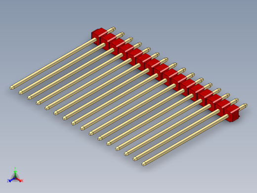 彩色公头100mil（2.54mm）系列-DS1021_red_1x16p_100mil_Type43_rev1.0正等轴测缩略图
