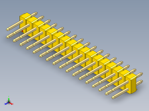 彩色公头100mil（2.54mm）系列-DS1021_yellow_2x17p_100mil_Type1_rev1.0