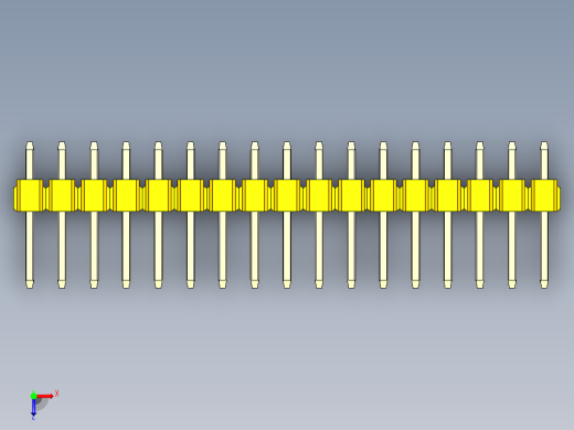 彩色公头100mil（2.54mm）系列-DS1021_yellow_2x17p_100mil_Type1_rev1.0俯视缩略图