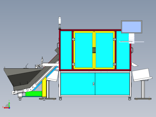 O型圈光学筛选机3d图纸 双转盘视觉检测 橡胶O型圈视觉分拣机方案后视缩略图