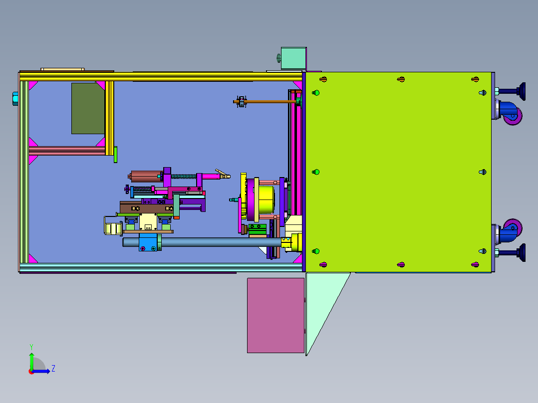台式自动锁电机配件螺丝机左视图