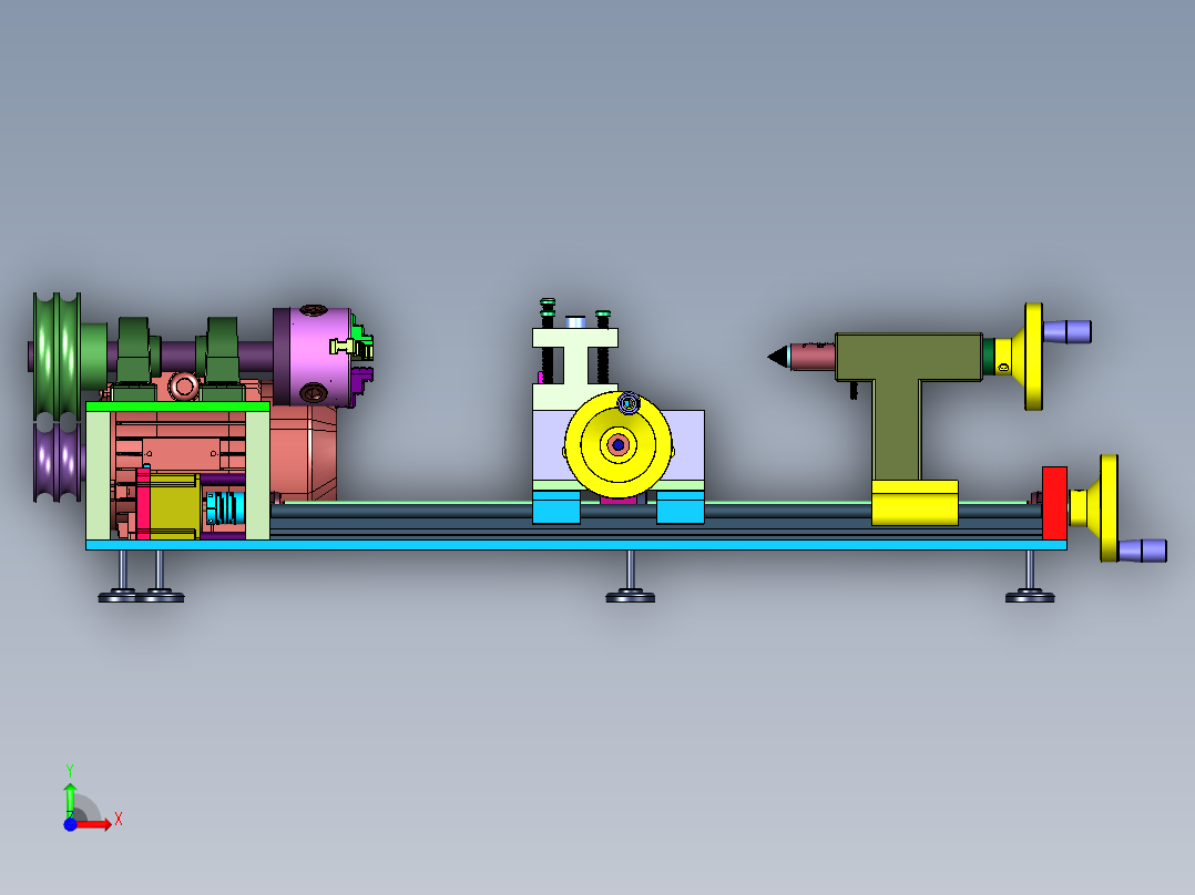 台式小型金属加工机床前视图
