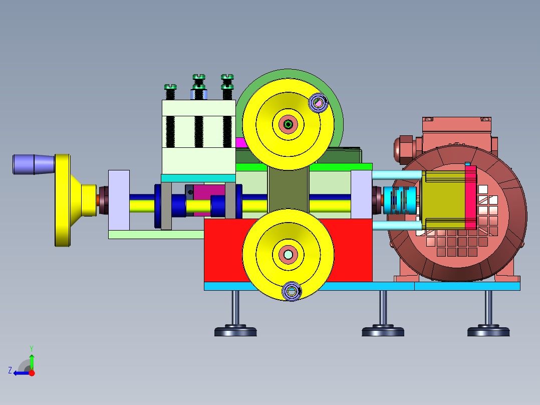 台式小型金属加工机床右视图