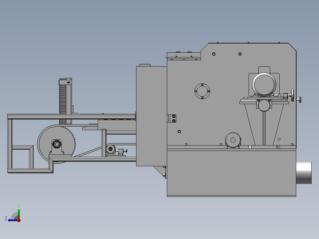 切割成型机右视图