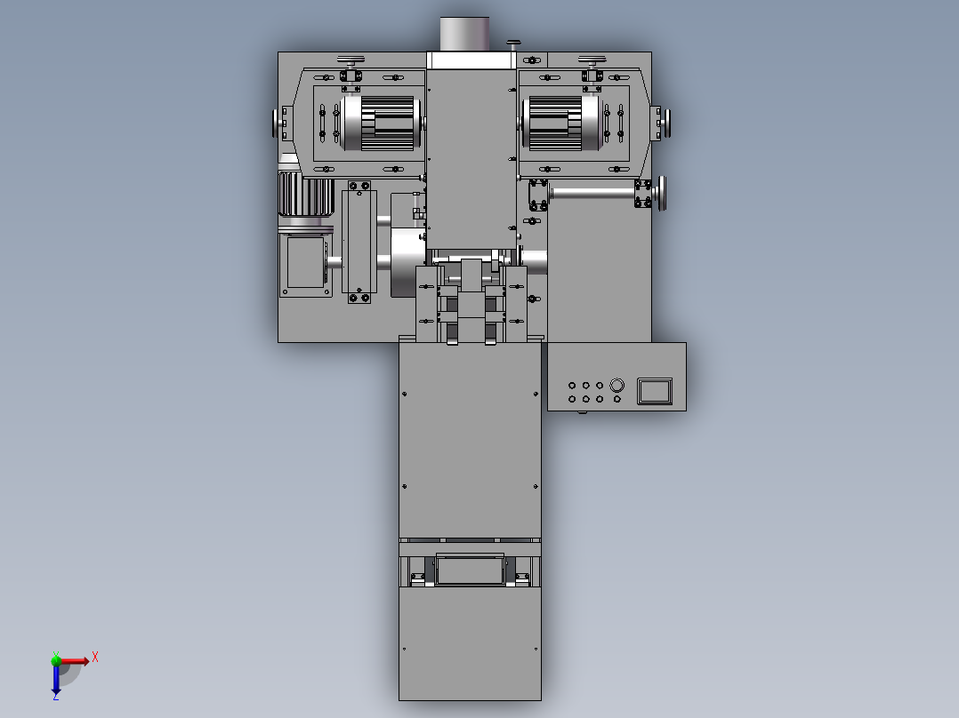 切割成型机俯视图