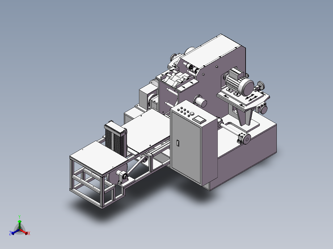 切割成型机正等轴测图