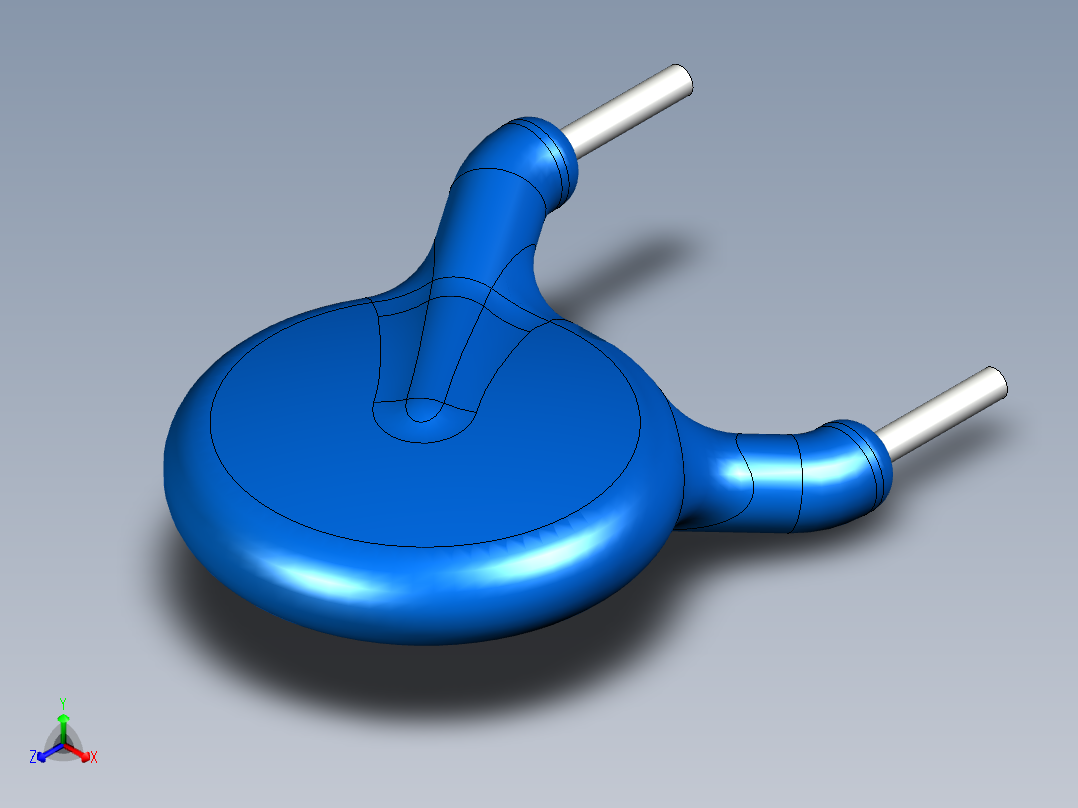 无源元件封装-CAP_DISC_9x3_BL正等轴测图