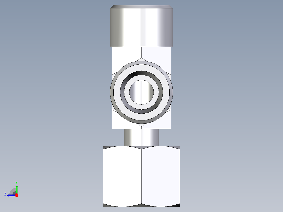 卡套式工业通用硬管接头EO_Standpipe_run_tee_EVL10SOMDCF右视图