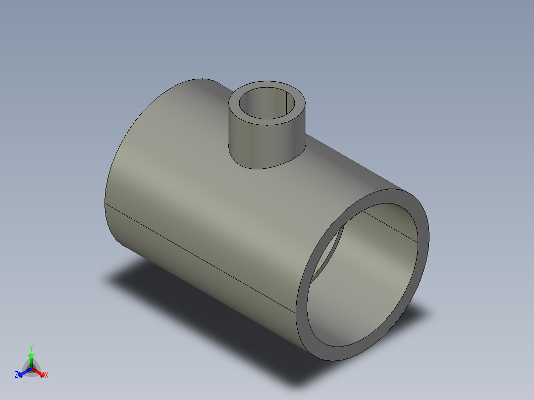 船舶管路系统SeaCor_Molded_ReducingTee_SxSxS_37J101247_2in x 0.5in正等轴测图