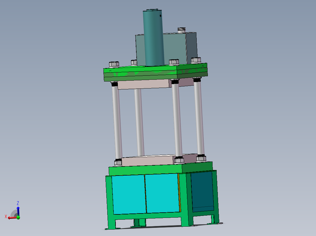 四柱液压机模型