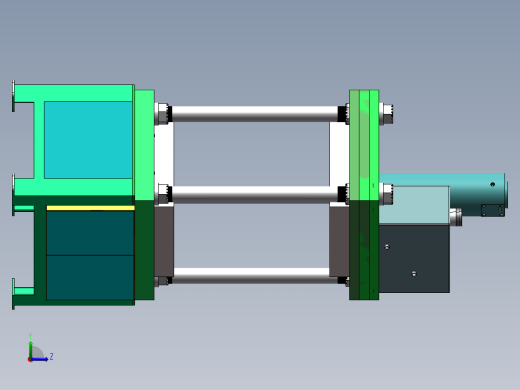 四柱液压机模型左视缩略图