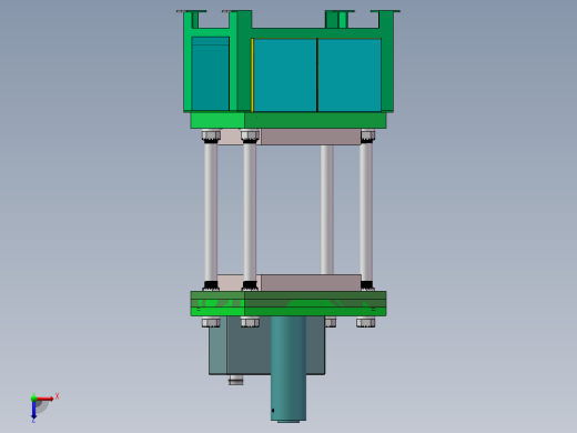 四柱液压机模型俯视缩略图