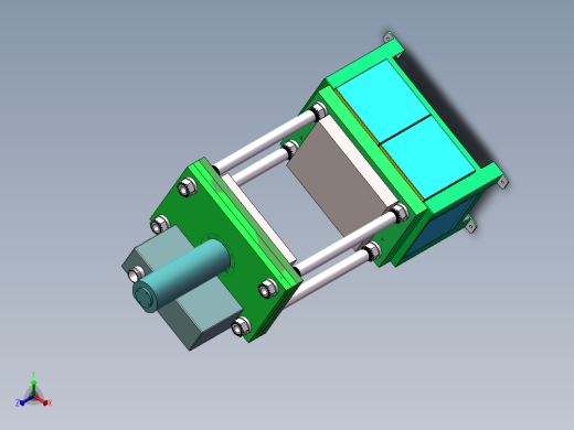 四柱液压机模型正等轴测缩略图