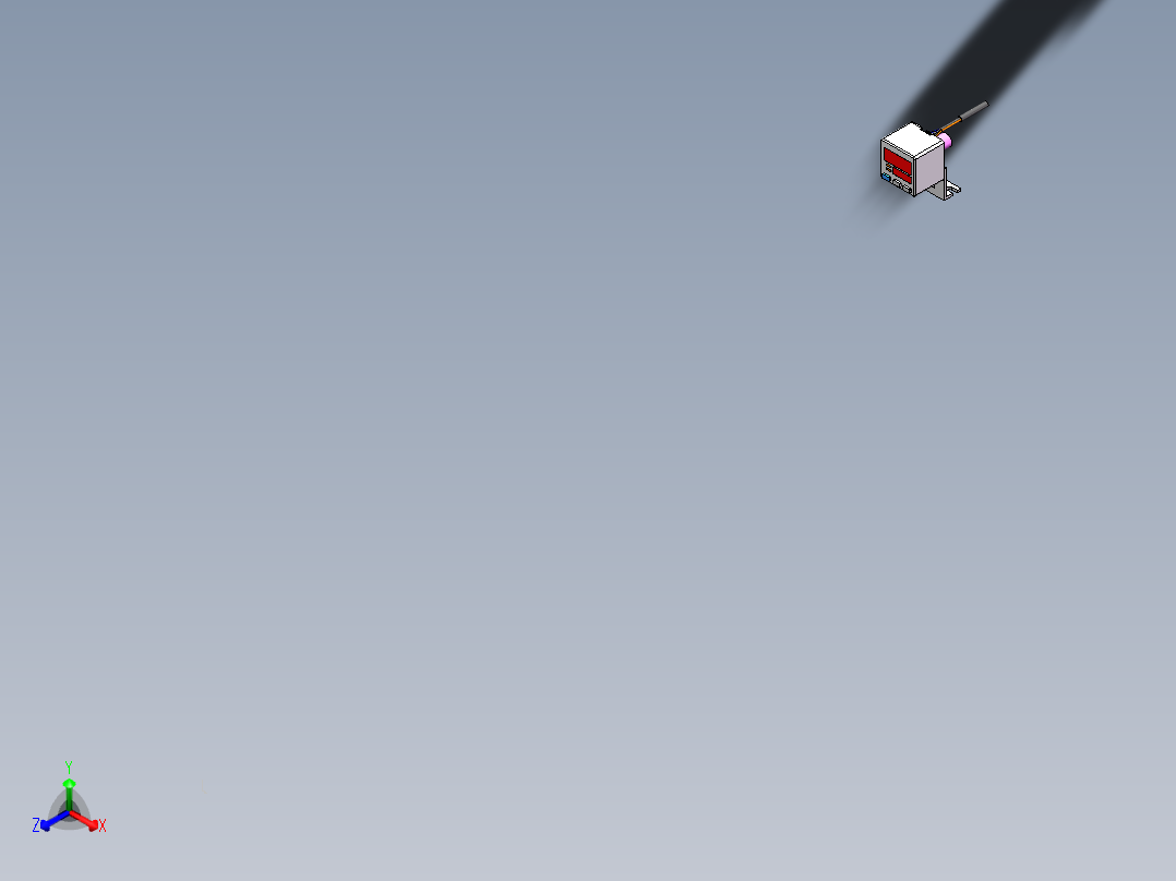 压力传感器DP-102-DC24V+MS-DP1-1（带安装座）（带面板结合器）正等轴测图