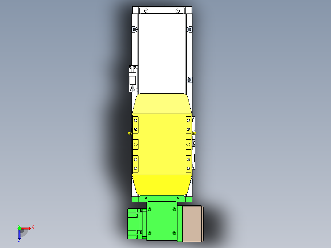 GTA内嵌同步带全封闭GTA12-RD-400W俯视图