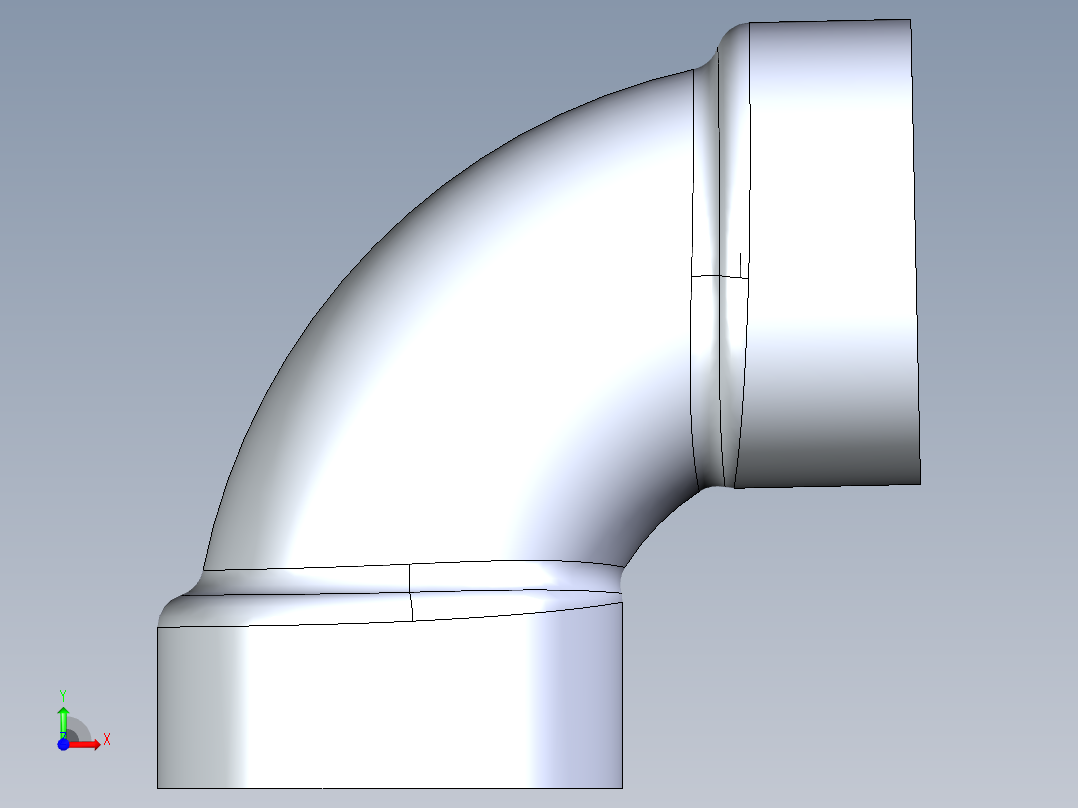 船舶管路系统S3_SeaDrainPLUS_1-4ShortBend-SxS_37E182501_1-1-2in Sea Drain Plus - 91.2 Short Sweep - SxS前视图