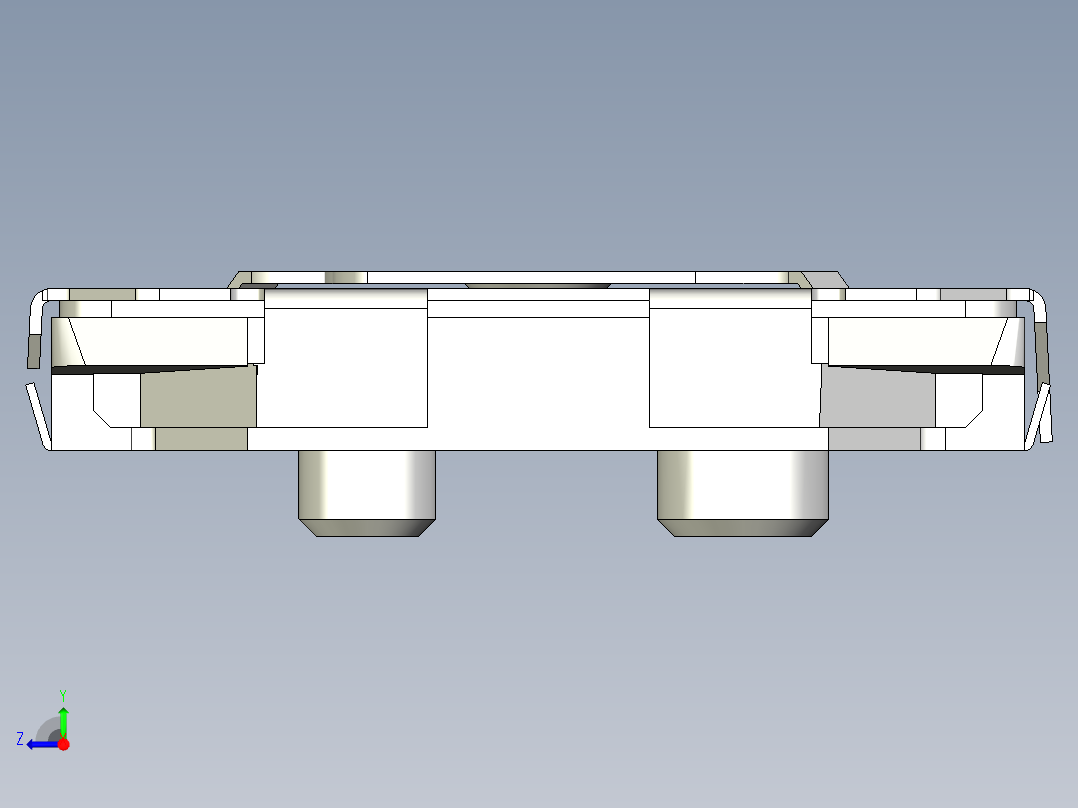16毫米方形薄型两路SMD轻触开关右视图