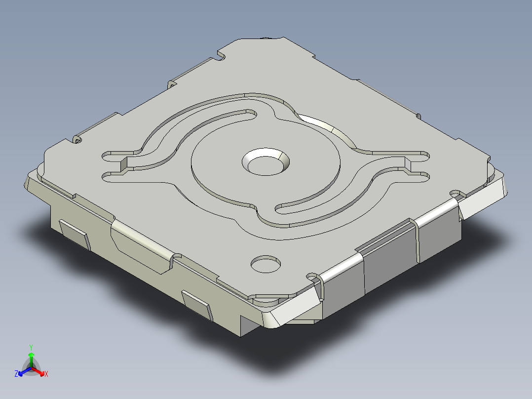 16毫米方形薄型两路SMD轻触开关正等轴测图