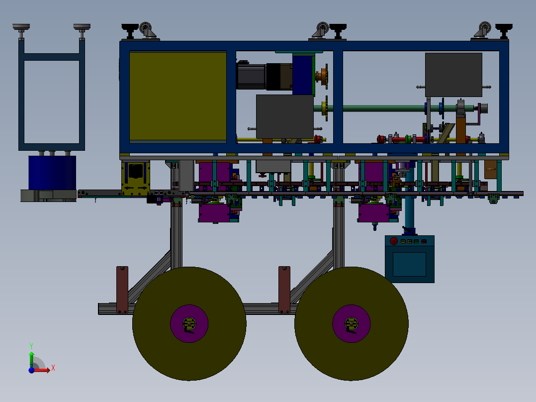 凸轮设备（HMID装配机） 非标自动化设备3D图纸3D模型前视图