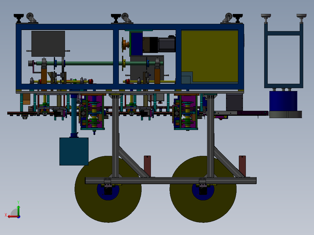 凸轮设备（HMID装配机） 非标自动化设备3D图纸3D模型后视图