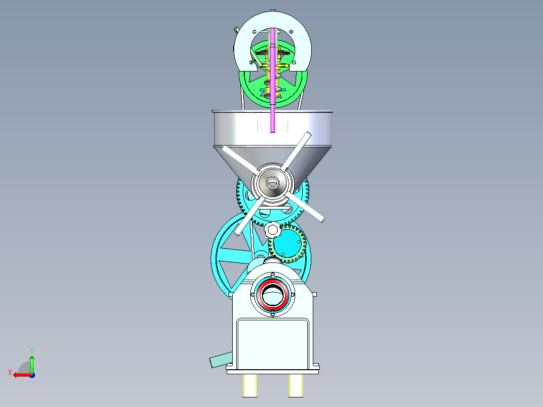 螺旋式榨油机设计后视图